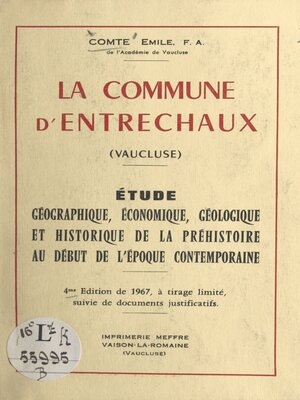 cover image of La commune d'Entrechaux (Vaucluse)